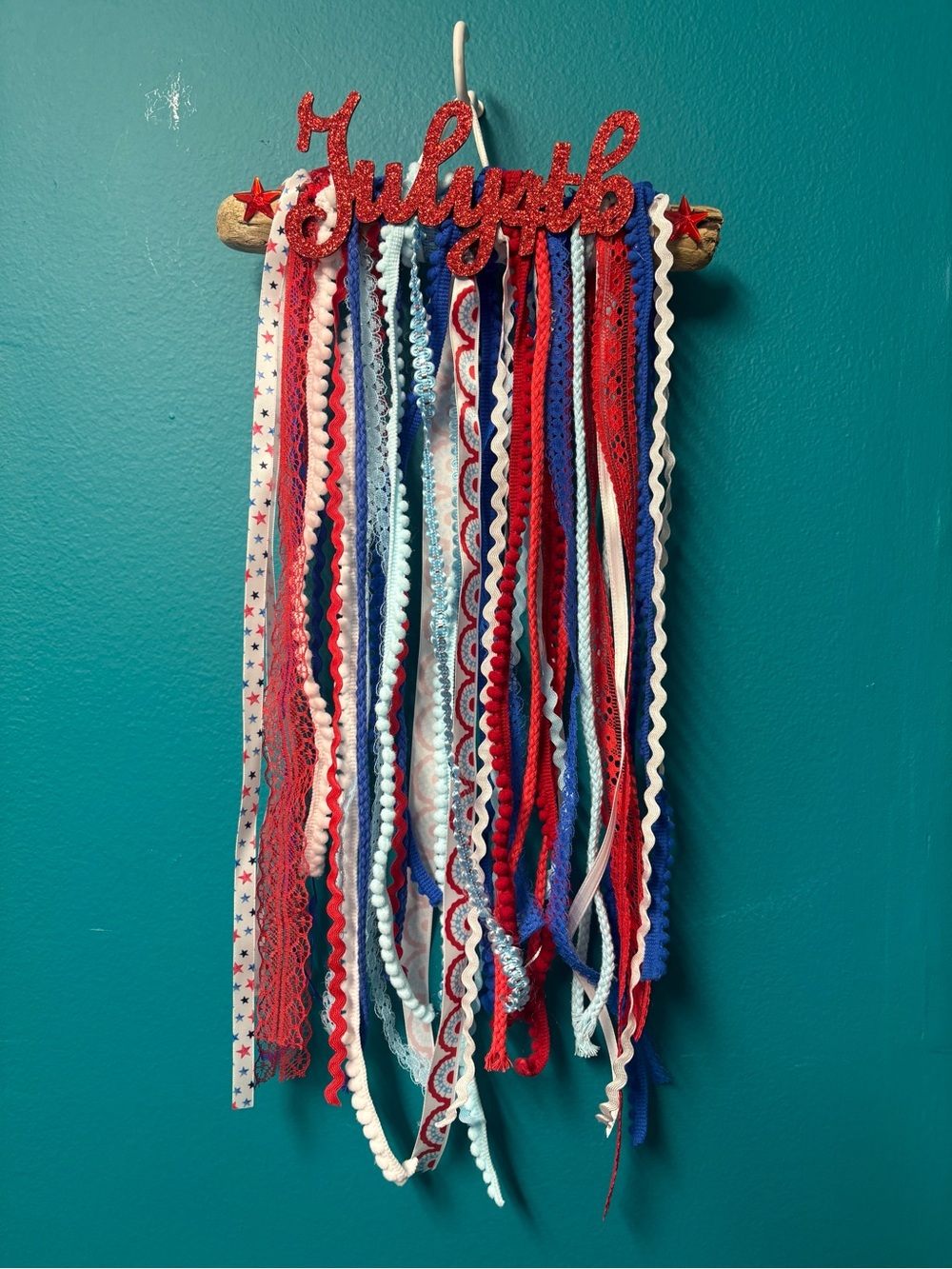 Patriotic Boho Wall hanging - Red White Blue
